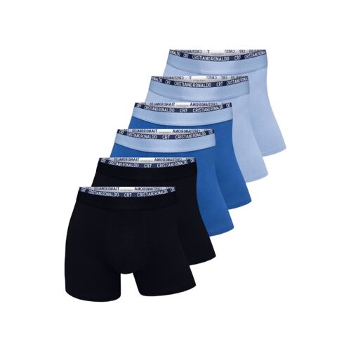 Cr7 Basic Lot De 6 Boxers Bleu Clair/Bleu Foncé/Noir - Taille S