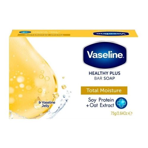 Vaseline Healthy Plus Savon Solide Hydratation Totale Avec Protéine De Soja Et Extrait D¿Avoine - 75g 