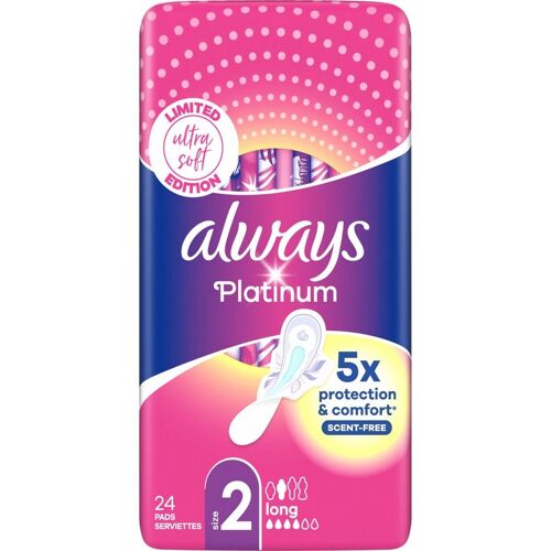 Always Serviettes Platinum 24 Piêces Long S2 