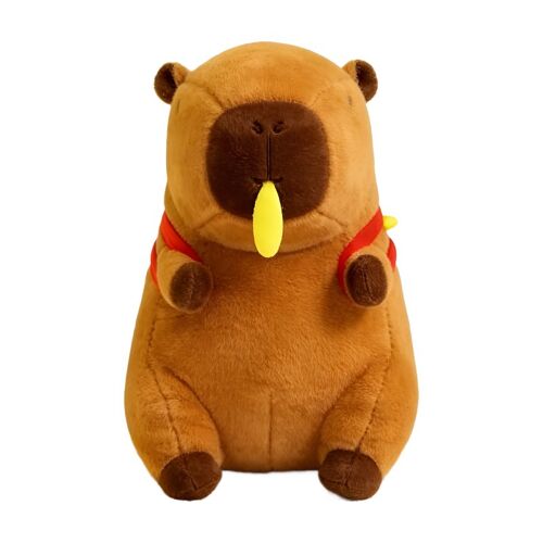 Peluche Capybara Mange des frites 30 cm