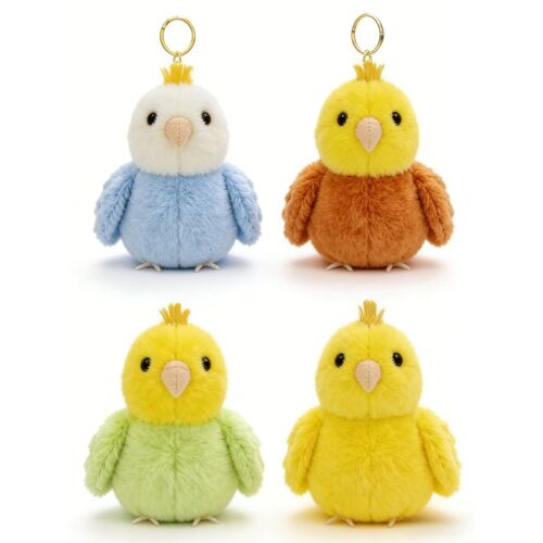 Porte-clés en peluche motif perroquet 8 cm (Modèle aléatoire)