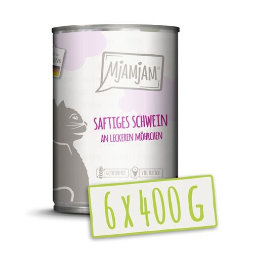 Mjamjam - Nourriture Pour Chat - Porc Tendre Avec Des Carottes Savoureuses 400 G X 6