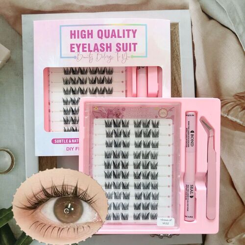 Meomagic F35 Kit D'extensions De Cils Avec Pince Et Colle - 120 Pièces 
