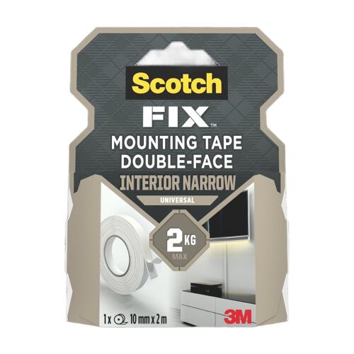 Scotch-Fix¿ Ruban Adhésif Double Face Extra-Fin Blanc - 2 M X 10 Mm
