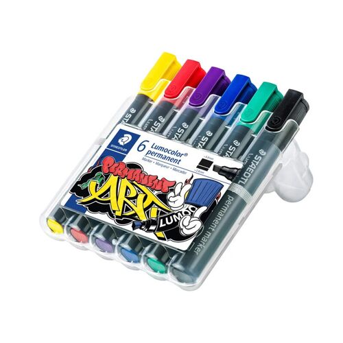 Staedtler Stylo Indélébile Lumocolor 350 - 6-Couleurs Assorties