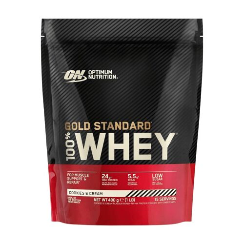 Optimum Nutrition Gold Standard 100% Whey Protein Powder, Cookies & Cream 480 G (15 Portions) 