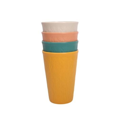 Meoky Lot De 4 Mugs À Café En Fibre De Blé, 350 Ml, Écologiques, Compatibles Lave-Vaisselle