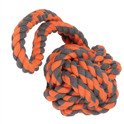 Happy Pet Nuts For Knots Jouet Noeuds Balle Extrême À Tirer Et À Mâcher Rouge / Gris - 60 Cm