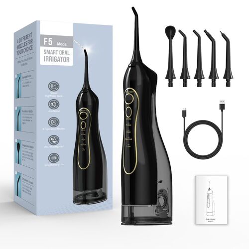 Sunluxy F5 Hydropulseur Dentaire Sans Fil Portable - Noir