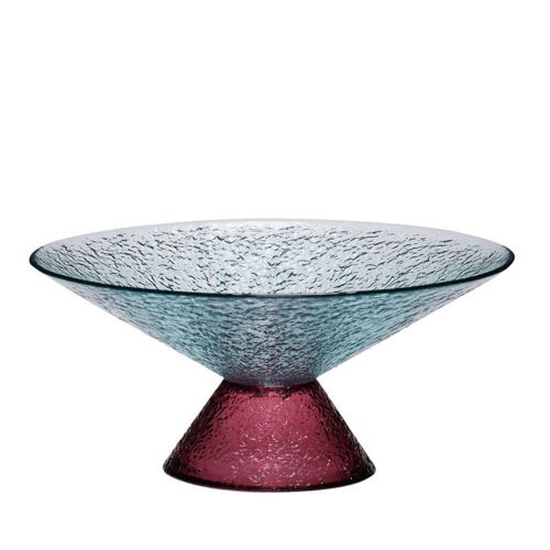Hübsch Bonbon Grand Bol En Verre - Bleu/Rouge