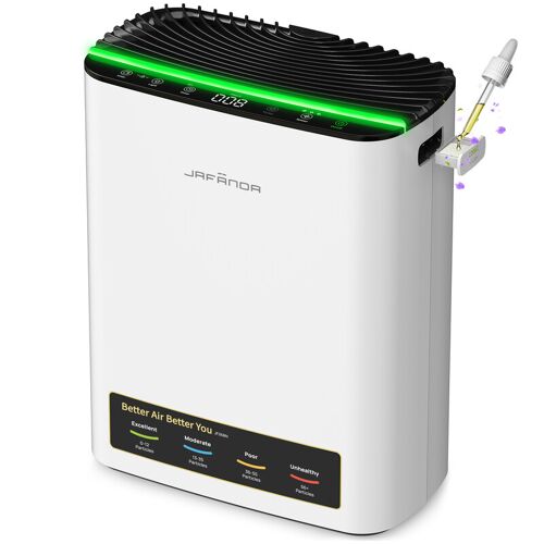 Jafända Purificateur d¿air domestique pour surfaces jusqu¿à 114 m² avec filtre HEPA, affichage PM2.5 et mode veille à 20 dB