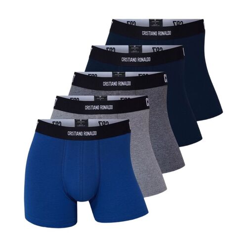 Cr7 Basic Lot De 5 Boxers Bleu/Gris Clair/Gris Foncé/Noir - Taille M
