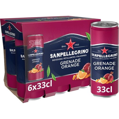 San Pellegrino Boissons Pétillantes À La Grenade Et Orange - 6 X 330 Cl
