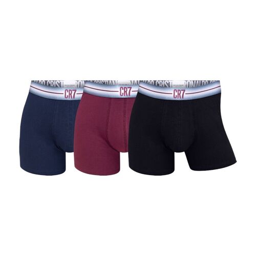 Cr7 Lot De 3 Boxers Basiques Bleu/Rouge/Noir - Taille L