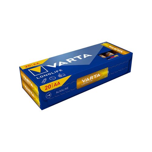 VARTA Piles alcalines Longlife AA, 20 pièces, boîte cube