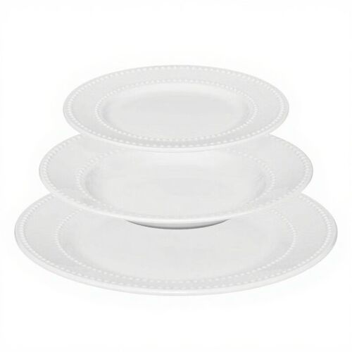 Secret De Gourmet Service De Table Pearl 18 Pièces En Porcelaine Blanche