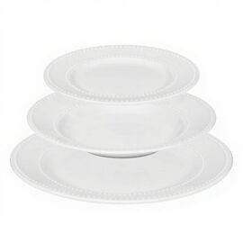 Secret De Gourmet Service De Table Pearl 18 Pièces En Porcelaine Blanche