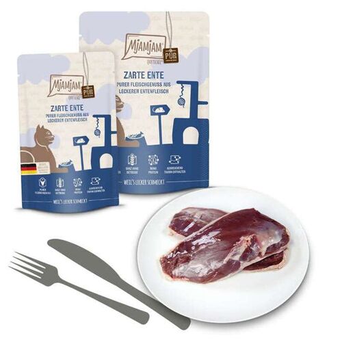 Mjamjam - Aliment Pour Chat - Quetschie - Festin De Viande Pure - Canard Tendre Pur - 6 X 300 G