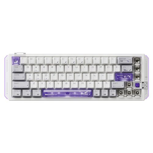 VGN Série FLASH 68HE Clavier filaire à commutateurs magnétiques (Violet, jaune flammé, commutateur magnétique) - Châssis entièrement en aluminium, taux d'interrogation de 8 000 Hz, précision de 0,001 mm, jeu, e-sport