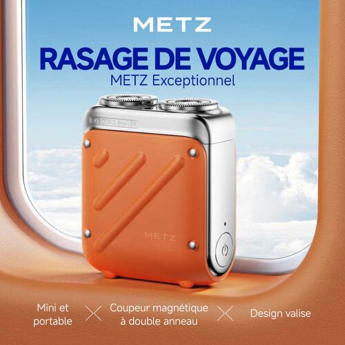 Rasoir Électrique Metz Traveler Pour Homme, Mini Et Portable, Totalement Étanche, Cadeau Parfait De La Qixi-Saint-Valentin Pour Petit Ami, Mari Et Père