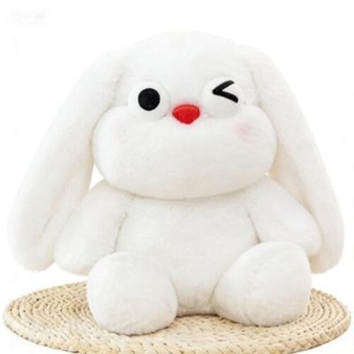 Peluche lapin aux yeux C Blanc (DS) 27 cm
