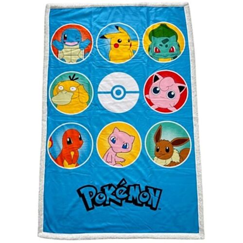 Wt&t Couverture Sherpa Pokémon Pokédex De Kanto - 100 X 150 Cm