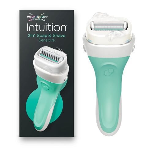 Wilkinson Sword Intuition 2in1 - Savon & Rasoir Sensitive Femme - 1 Manche + 1 Recharge 