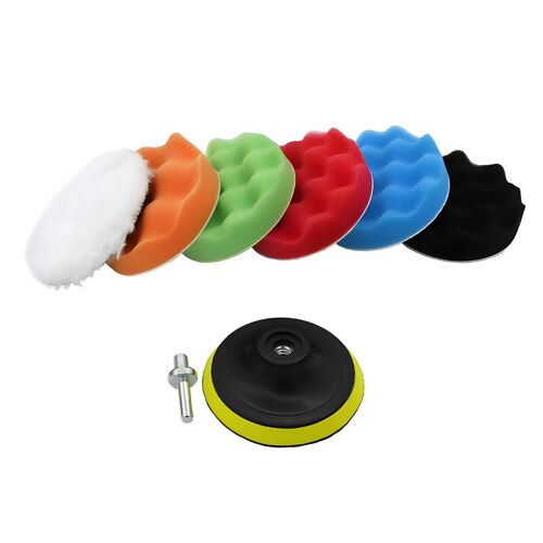Éponge De Polissage, Lot De 8 Pièces 270mm Patins De Polissage À Boucle Et Crochet Avec Adaptateur De Perceuse M10 Pour Perceuse, Éponge À Cire Patin De Polissage Auto Ensemble De Polissage Mousse Pour Polisseuse Orbital Ponceuse 80mm