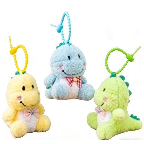 Série de porte-clés en peluche dinosaure souriant 9 cm (Sélection aléatoire)