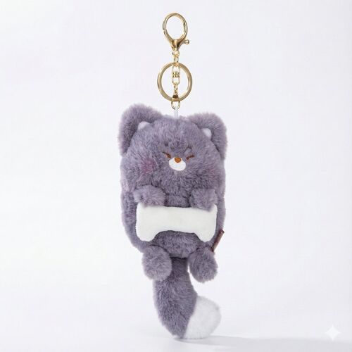 Jouet en peluche QD MRF porte-clés rond et gris 12 cm