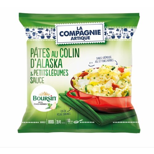 La Compagnie Artique Pâtes Au Colin D'alaska Et Petits Légumes Avec Sauce Boursin, Ail Et Fines Herbes - 800g
