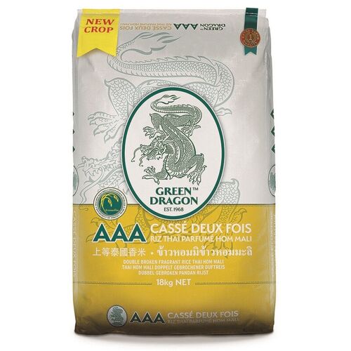 Green Dragon Riz Parfumé Thaï Double Brisure 18 Kg