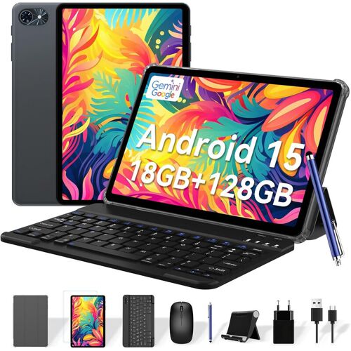 TABWEE T80 (6GB+128GB), 10 Zoll,Android15, 6000mAh,Tastatur/Maus/Stift/Schutzhülle/Ständer/Schutzfolie aus Glas, BT5.0, 5G WiFi, Gemini AI