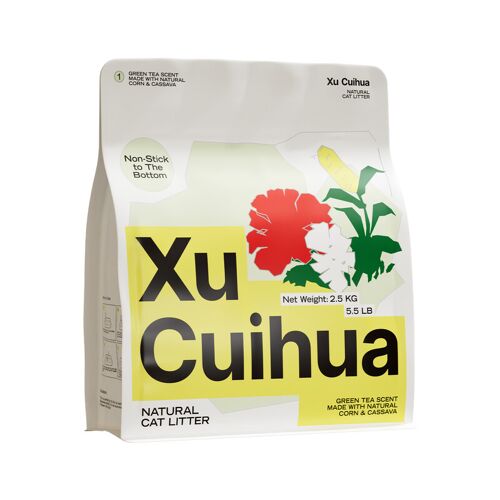 Xu Cuihua Litière Naturelle Végétale Pour Chat Parfum Thé Vert - 2,5 Kg