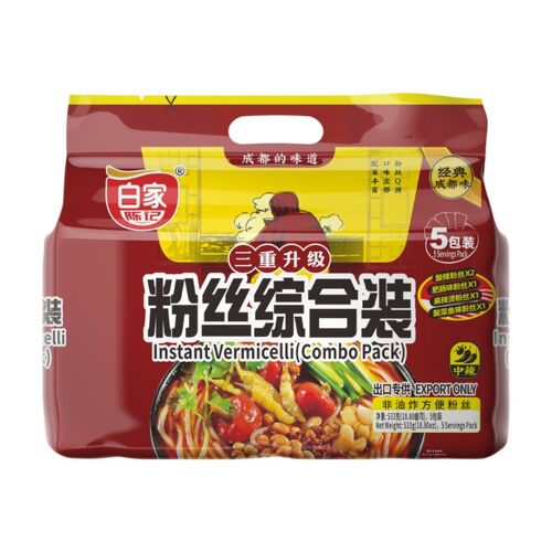 Bai Jia Assortiment De 5 Sachets De Vermicelles De Patate Douce - 533 G