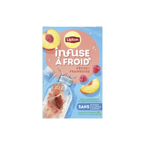 Lipton Infuse À Froid Pêche & Framboise 15 Sachets