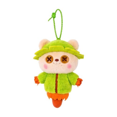 Porte-clés en peluche type pailleux vert 15 cm QD-MRF-0100