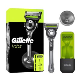 Gillette Labs - Rasoir Rechargeable Argenté + Étui De Voyage - 1 Unité 