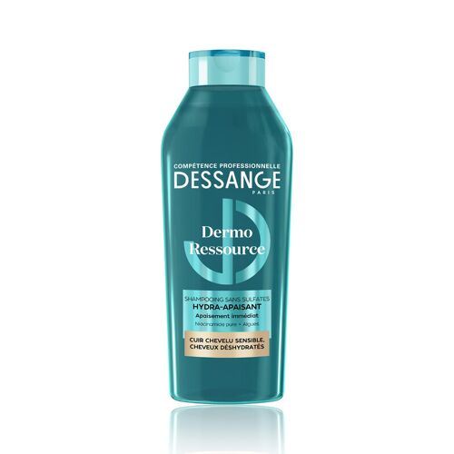 Dessange - Shampooing Dermo Ressource Hydra-Soothing - Sans Sulfate - Formule Enrichie En Algues Et En Niacinamide Pure - Apaise Et Hydrate - Pour Cuir Chevelu Sensible Et Cheveux Déshydratés - 280 Ml 