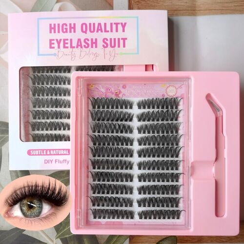 Meomagic Kit De Faux Cils Précolés Avec Pinces À Épiler - 10 Lignes - Wm22 
