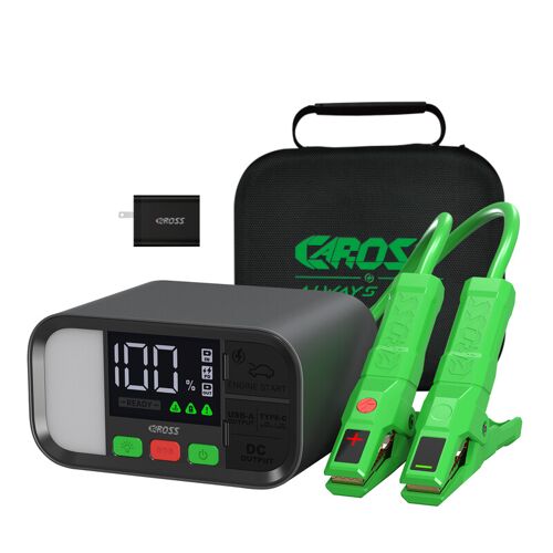 Caross Booster De Démarrage Intelligent 12 V Et 1600 A, Batterie Lithium 16 000 Mah, Technologie Smart Connect¿, Charge Ultra-Rapide Bidirectionnelle Pd65w, Écran Led 3 Pouces, Housse De Protection Et Chargeur Ul Pd65w Inclus - Gris