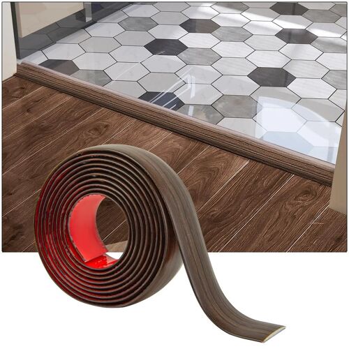 Art3d Ruban de transition adhésif en vinyle, 304 x 4 x 0,3 cm, aspect bois brun, couvre les joints pour stratifié, carrelage et tapis, pose facile par décollement et collage, pour cuisine, salon et salle de bain