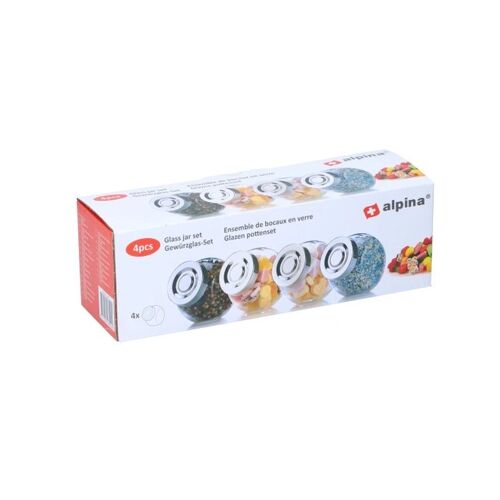 Alpina Bocaux De Rangement En Verre - 4 Pièces