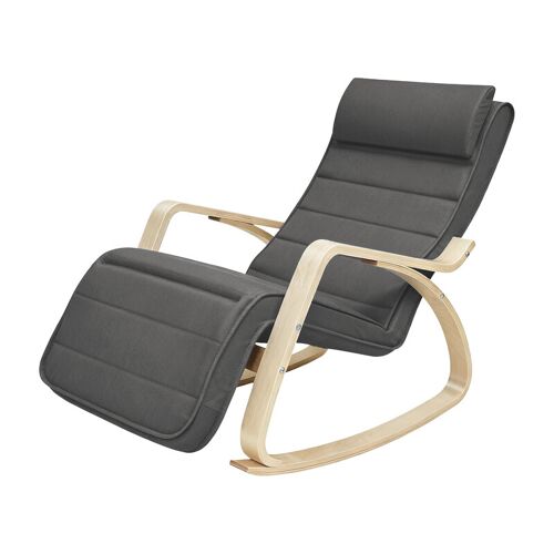 Ochama x SONGMICS Fauteuil à bascule réglable à 5 niveaux - Gris