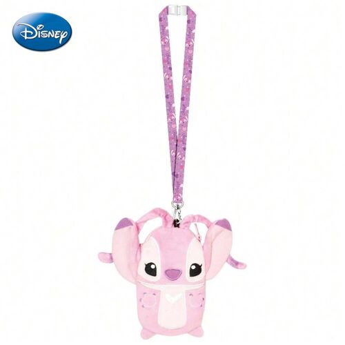 Disney Porte-Badge En Peluche Stitch Angel Avec Tour De Cou, Sous Licence Officielle