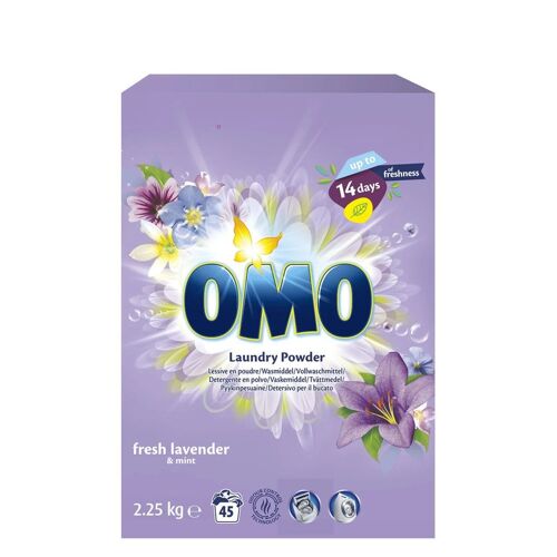 OMO Lessive poudre parfum lavande & menthe 45 lavages - 2,25 kg