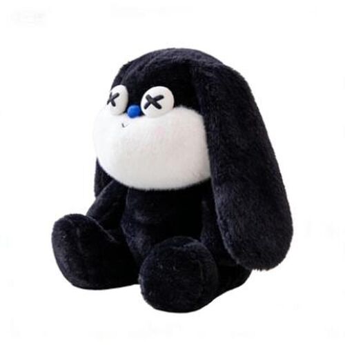 Peluche lapin aux yeux noirs, 27 cm (DS)