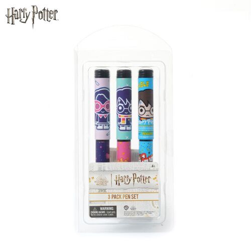 Warner Bros Lot De 3 Stylos Harry Potter Avec Personnages Sous Licence, Encre Bleue Et Noire