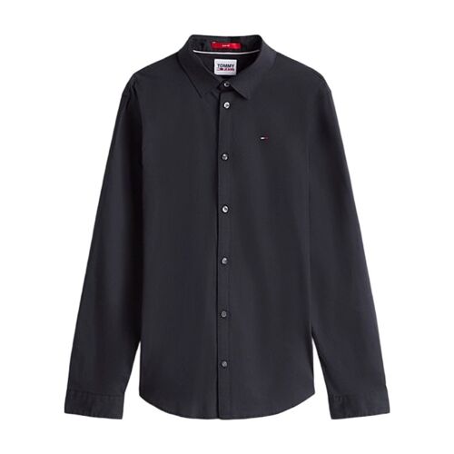 Tommy Hilfiger Tjm Original Stretch Chemise Pour Homme Noir - Xxs