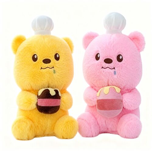 Peluche ours pot de miel 24 cm (Modèle aléatoire)